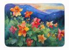 Colorado Rocky Mountain Columbine in Watercolor Memory Foam Kitchen Mat Machine Washable Anti-Fatigue Mat Cushion Comfort Bath Mat or Kitchen Rug