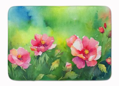 Iowa Wild Prairie Roses in Watercolor Memory Foam Kitchen Mat Machine Washable Anti-Fatigue Mat Cushion Comfort Bath Mat or Kitchen Rug (Default: Default)