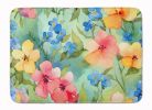 Alaska Forget-me-nots in Watercolor Memory Foam Kitchen Mat Machine Washable Anti-Fatigue Mat Cushion Comfort Bath Mat or Kitchen Rug