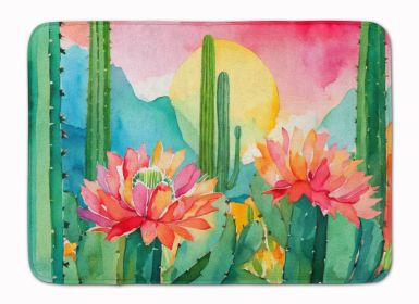 Arizona Saguaro Cactus Blossom in Watercolor Memory Foam Kitchen Mat Machine Washable Anti-Fatigue Mat Cushion Comfort Bath Mat or Kitchen Rug (Default: Default)