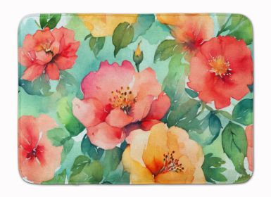 Georgia Cherokee Rose in Watercolor Memory Foam Kitchen Mat Machine Washable Anti-Fatigue Mat Cushion Comfort Bath Mat or Kitchen Rug (Default: Default)
