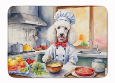 White Poodle The Chef Memory Foam Kitchen Mat Machine Washable Anti-Fatigue Mat Cushion Comfort Bath Mat or Kitchen Rug (Default: Default)
