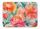 Peonies in Watercolor Memory Foam Kitchen Mat Machine Washable Anti-Fatigue Mat Cushion Comfort Bath Mat or Kitchen Rug