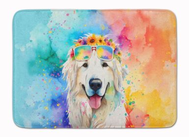Great Pyrenees Hippie Dawg Memory Foam Kitchen Mat Machine Washable Anti-Fatigue Mat Cushion Comfort Bath Mat or Kitchen Rug (Default: Default)