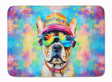 French Bulldog Hippie Dawg Memory Foam Kitchen Mat Machine Washable Anti-Fatigue Mat Cushion Comfort Bath Mat or Kitchen Rug (Default: Default)