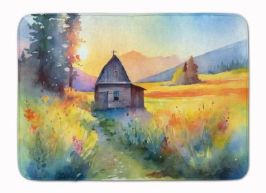 Montana Bitterroot in Watercolor Memory Foam Kitchen Mat Machine Washable Anti-Fatigue Mat Cushion Comfort Bath Mat or Kitchen Rug (Default: Default)