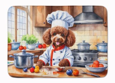 Chocolate Poodle The Chef Memory Foam Kitchen Mat Machine Washable Anti-Fatigue Mat Cushion Comfort Bath Mat or Kitchen Rug (Default: Default)