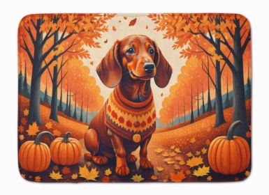 Dachshund Fall Memory Foam Kitchen Mat Machine Washable Anti-Fatigue Mat Cushion Comfort Bath Mat or Kitchen Rug (Default: Default)