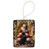 Labrador Retriever and Santa Claus Porcelain Ornament Christmas Tree Hanging Decorations for Home Christmas Holiday, Rectangle, Gift, Multicolor