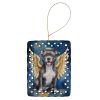 Staffordshire Bull Terrier My Angel Porcelain Ornament Christmas Tree Hanging Decorations for Home Christmas Holiday, Rectangle, Gift, Multicolor