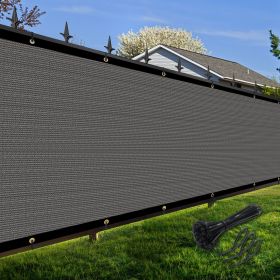 Artpuch Privacy Fence Screen Dark Grey Customized Outdoor Mesh Panels for Backyard, Balcony,Patio,Construction Site with Zip Ties (Color: DARK GREY, size: 8x146 ft)