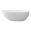 67 in. Solid Surface Freestanding Soaking Bathtub in Matte White