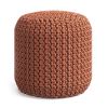 Wynne - Round Knitted Outdoor / Indoor Pouf - Orange