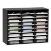 27 Compartments Wood Literature Organizer, Adjustable Shelves, Medium Density Fiberboard Mail Center, Office Home School Storage for Files, Documents