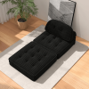 Convertible Corduroy Lounge Chair with Tufted Design, Full Foam Support, Fold-Out Sleeper & Adjustable Arc Pillow