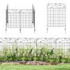 Garden Fence, 4 Pack Steel Fence Panels, 11.5' L x 43" H, Rust-Resistant Decorative Border Flower Edging for Yard, Landscape, Patio, Outdoor Decor