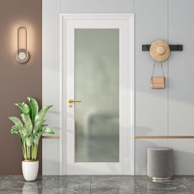 French Interior Door, Tempered Frosted Glass Slab Door for Pantry Doors, French Doors, Pocket Doors (size: 32 in x 80 in)
