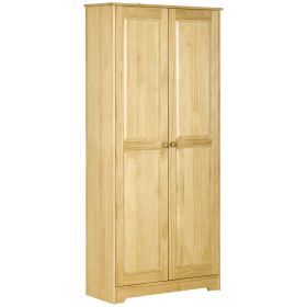 67" Pinewood Kitchen Pantry Storage Cabinet, Freestanding Cabinets with Doors and Shelves, Dining Room (Title: Default Title)