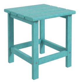 Patio Side Table, 15" Square Outdoor End Table, HDPE Plastic Tea Table for Adirondack Chair, Backyard or Lawn, Green (Color: green)