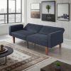 Foldable Faux Leather Sofa Bed for Living Room & Office Premium Synthetic Leather Cover High Resilience Foam Padding 3 Stage Adjustability Space Savin