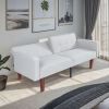 Foldable Faux Leather Sofa Bed for Living Room & Office Premium Synthetic Leather Cover High Resilience Foam Padding 3 Stage Adjustability Space Savin