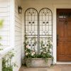 2 Pack Metal Garden Trellis 86.7" x 19.7" Rustproof Trellis for Climbing Plants Outdoor Flower Support Black