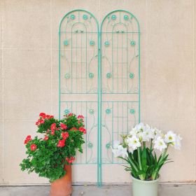 4 Pack Metal Garden Trellis 86.7" x 19.7" Rustproof Trellis for Climbing Plants Outdoor Flower Support (Color: green)