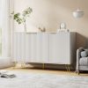Sideboard Storage Cabinet with Adjustable Shelves, Buffet Cabinet, Elegant Fashionable Storage Cabinet with Golden Handle and Metal Legs