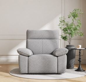 Power Recliner Chair, Modern Teddy Fabric Electric Reclining Sofa (Main Color: Light Gray, Main Material: Fabric)