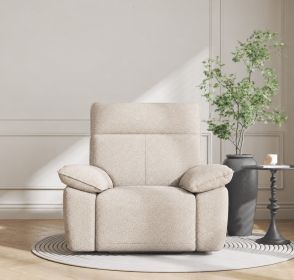 Power Recliner Chair, Modern Teddy Fabric Electric Reclining Sofa (Main Color: Beige, Main Material: Fabric)