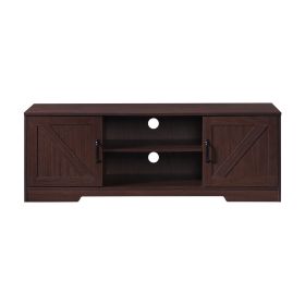 59 in. Wood Black Oak TV Stand with 2 Storage Cabinets (Color: PWS-EC4089-WNT)