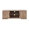 59 in. Wood Black Oak TV Stand with 2 Storage Cabinets