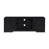59 in. Wood Black Oak TV Stand with 2 Storage Cabinets