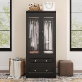 Livelylodge Slim White Storage Cabinet with Glass Door â€“ Space-Saving Tall Organizer with Metal Handles, Perfect for Small Spaces or Bedroom Use (Item: Black73)