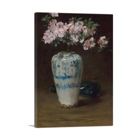 Pink Azalea Chinese Vase 1880 (type: Standard Framed Canvas Print, size: 28" x 20" / 70cm x 50cm (approx))