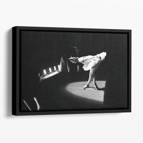 Margot Fonteyn takes a curtain call Floating Framed Canvas (Color: Black, size: 36" x 24" / 90cm x 60cm (approx))