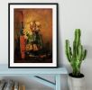 Vase with Carnations and Roses and a Bottle by Van Gogh Framed Print