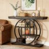 105cm Industrial Console Table 4-Tier Sofa Table Entrance Table with round Foot Modern Vintage Style Living Room Decor