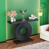 Modern Console Table 100 Cm Wooden Sofa Table with Geometric Base Elegant Home Decor Furniture