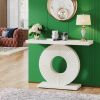 Modern Console Table 100 Cm Wooden Sofa Table with Geometric Base Elegant Home Decor Furniture