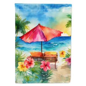 Hawaii Hawaiian Hibiscus in Watercolor House Flag Large Porch Sleeve Pole Decorative Outside Yard Banner Artwork Wall Hanging, Polyester, House Size, (Option: Default)