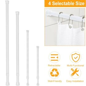 Heavy Duty Tension Curtain Rod, Non-Slip Carbon Steel Spring Loaded Curtain Rod (30-50cm/11.8-19.7in) - No Drilling, Tool-Free Installation for Bathro (Option: 150cm)