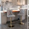 Furniture,Golden Swivel Velvet Barstools Adjusatble Seat Height from 25-33 Inch