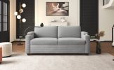72.8" Corduroy Sleeper Sofa Loveseat Sofa with Full Size Mattress, Two USB Ports, Two Cup Holders, Two Side Pockets and a Phone Holder for Living Room