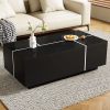 U-Can 47.2''-72.7'' Extendable Coffee Table, Multi-Functional Coffee Table with High-Gloss Finish