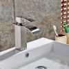 Waterfall showerhead bathroom faucet, single handle bathroom sink faucet
