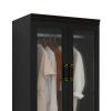 Livelylodge Slim White Storage Cabinet with Glass Door â€“ Space-Saving Tall Organizer with Metal Handles, Perfect for Small Spaces or Bedroom Use