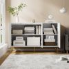 Sideboard Storage Cabinet with Adjustable Shelves, Buffet Cabinet, Elegant Fashionable Storage Cabinet with Golden Handle and Metal Legs