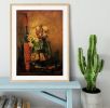 Vase with Carnations and Roses and a Bottle by Van Gogh Framed Print