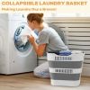 43L Collapsible Laundry Basket with Handles, 11.5 Gallon Foldable Plastic Laundry Hamper, Pop-Up Storage Bin for Clothes, Toys & Towels